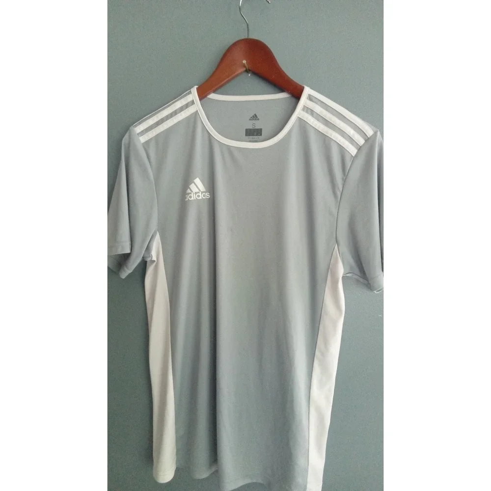 Adidas Climalite Soccer Jersey Grey White Short Sleeve Number 51 Mens Small